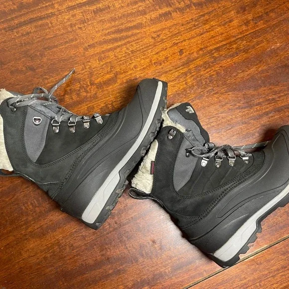 The North Face Waterproof Snow Boots Women's US 7 Black Faux Fur Lined Winter - Picture 2 of 16
